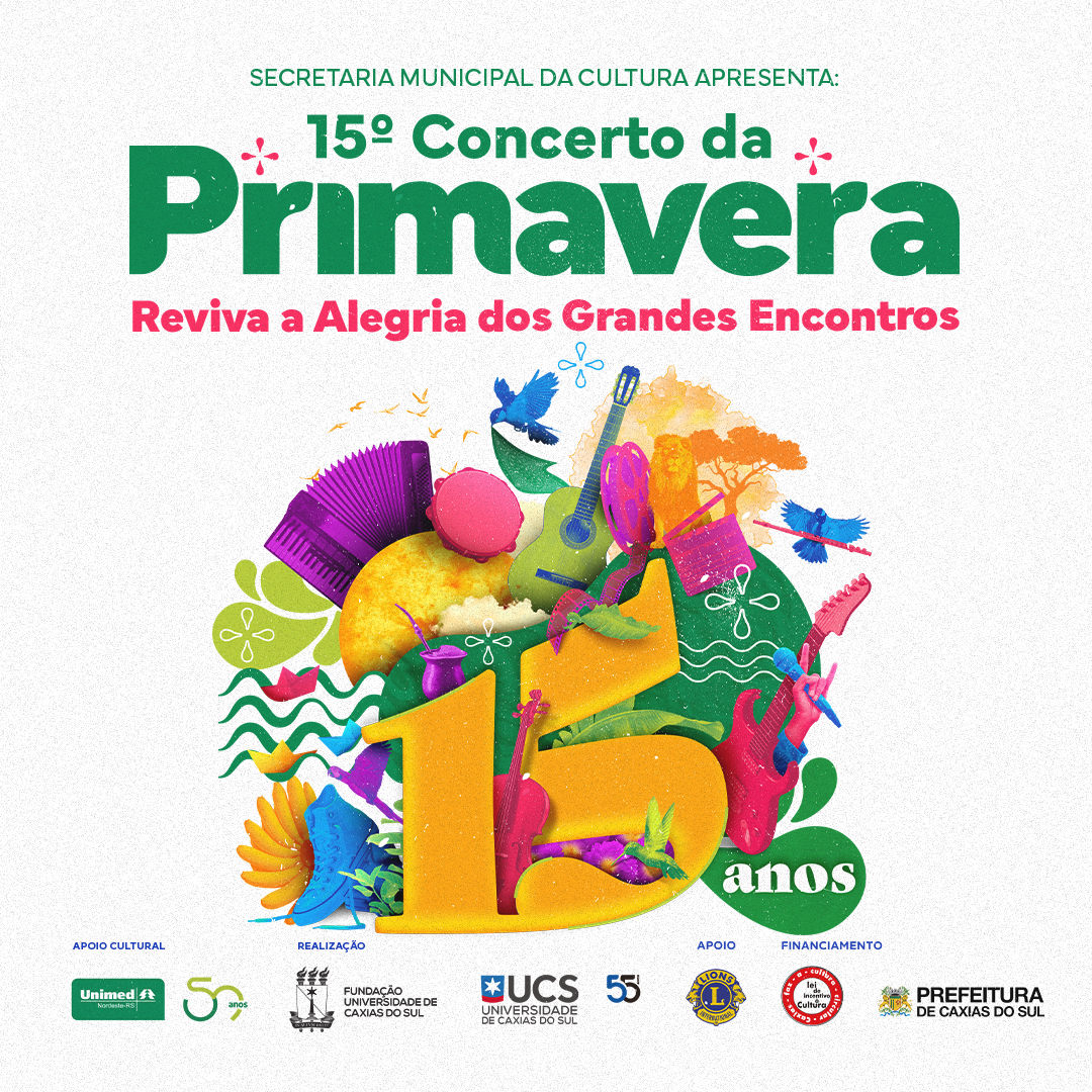 15ª edição do Concerto da Primavera resgatará sucessos que marcaram a trajetória do tradicional espetáculo promovido pela UCS e Unimed Nordeste-RS