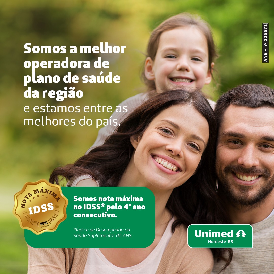 Unimed Nordeste-RS conquista pela quarta vez consecutiva pontuação máxima no IDSS (1,0 sobre 1,0)